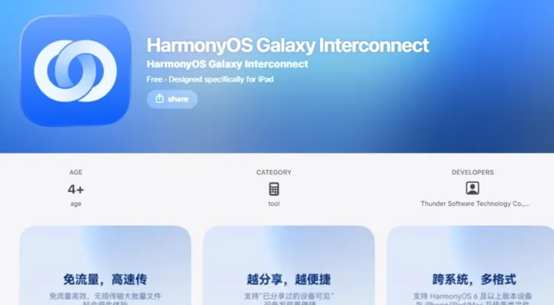 Приложение Huawei Galaxy Interconnect позволяет передавать файлы между HarmonyOS 6 и iOS